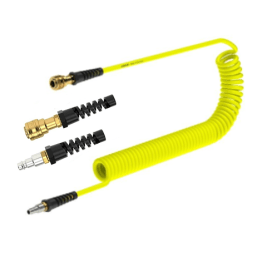 Furtun spiralat MODY cu racord rapid rotativ si niplu DN 7.2, galben, 10 mm