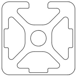 Profil aluminiu compatibil ITEM 20x20 Sistem 20, canal 5, 3 laturi inchise