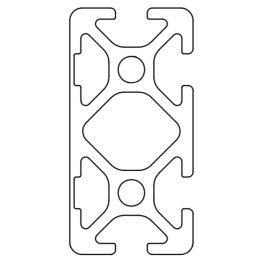 Profil aluminiu compatibil ITEM 20x40 Seria 20, Canal 5, 1 latura inchisa