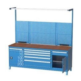 Banc de lucru cu instalatie electrica cu 2 dulapuri si 7 sertare 2200x600x850mm