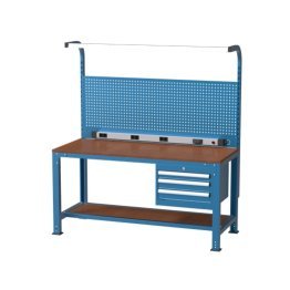Banc de lucru cu instalatie electrica cu 3 sertare si raft 1700x700x850mm