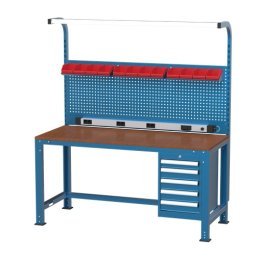 Banc de lucru cu instalatie electrica cu 5 sertare si 12 cutii 1700x700x850mm