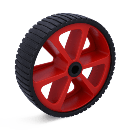 Roata antipana din cauciuc termoplastic cu spite janta rosie