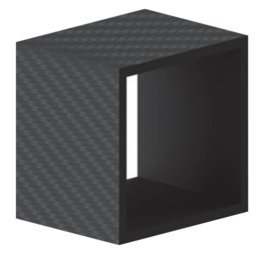 Teava patrata fibra carbon infasurata 25x25 mm
