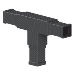 Racord fibra de carbon T teava patrata 25x25 mm