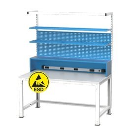 Banc de lucru electronic placat ESD cu 2 rafturi