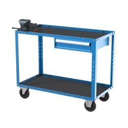 Banc de lucru mobil cu 1 raft, 1 sertar si menghina 1120x570x900 mm