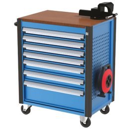 Carucior cu 7 sertare, menghina si extensie de cablu 730x500x960 mm