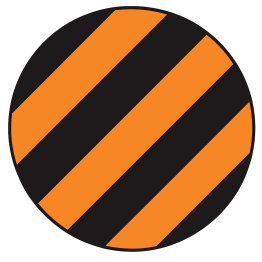 Banda marcaj LeanStripe Hazard 5 cm negru/portocaliu