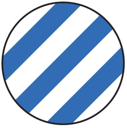 Banda marcaj LeanStripe Hazard 7.5 cm albastru/alb