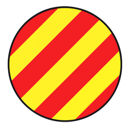 Banda marcaj LeanStripe Hazard 7.5 cm rosu/galben