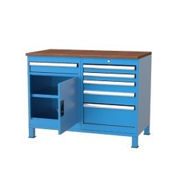 Banc de lucru cu 6 sertare si 1 dulap cu raft 1120x600x850mm