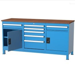 Banc de lucru cu 7 sertare si 2 dulapuri cu raft 1700x600x850mm