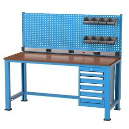 Banc de lucru cu instalatie electrica cu 5 sertare si 8 cutii 1700x700x850mm