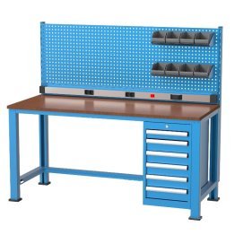 Banc de lucru cu instalatie electrica cu 6 sertare si 8 cutii 1700x700x850mm