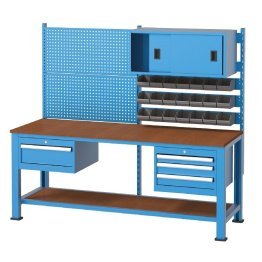 Mobilier cu banc de lucru integrat cu 3 dulapuri, 2000x700x2000mm