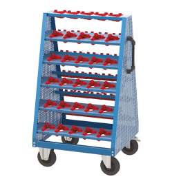 Carucior transport cu 55 locasuri scule CNC