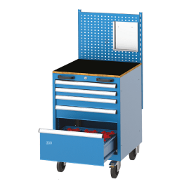 Dulap metalic mobil cu panou si 5 sertare scule CNC 560x570mm