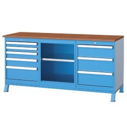 Banc de lucru cu 8 sertare si 1 raft 1700x600x850mm