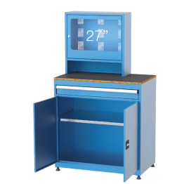 Dulap calculator industrial pentru monitor 27" cu 1 sertar si 1 raft, 1010x570x1700mm