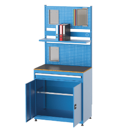 Dulap metalic cu panou scule, 1 sertar si 2 rafturi, 1010x570x2000