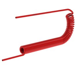 Furtun spiralat aer comprimat MODY din PUR fara racorduri, rosu, 10 mm