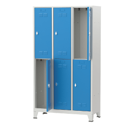 Vestiar metalic pe doua niveluri cu 6 usi 900x400x1850mm