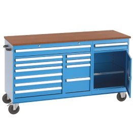 Banc de lucru mobil cu 12 sertare si 1 raft, 1700x600x960mm