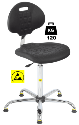 Scaun ESD seria POLYURETHAN Standard WLL=120kg H=580-830mm cu suport si cotiere reglabile