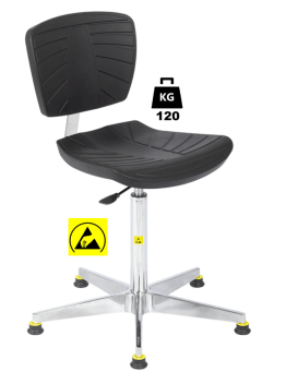 Scaun ESD seria POLYURETHAN COMFORT Standard WLL=120kg H=550-800mm cu suport si cotiere reglabile