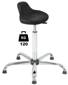 Taburet industrial HOKER Standard poliuretan WLL=120kg H=560-810mm cu suport