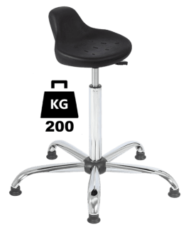 Taburet industrial HOKER Heavy Duty poliuretan WLL=200kg H=560-810mm cu suport