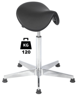 Taburet industrial SADDLE Standard poliuretan WLL=120kg H=565-810mm cu suport