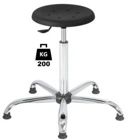 Taburet industrial STOOL Heavy Duty poliuretan WLL=200kg H=560-810mm cu suport