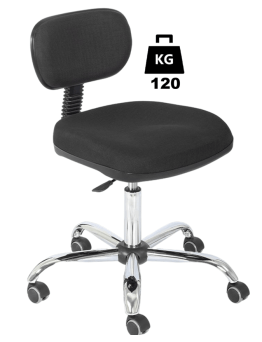Scaun uz industrial cu husa textila ECONOMIC Standard WLL=120kg negru industrial cu roti din cauciuc cu frana la ridicare