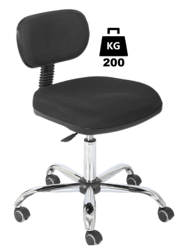 Scaun uz industrial cu husa textila ECONOMIC Heavy Duty WLL=200kg gri industrial cu roti din cauciuc cu frana la asezare
