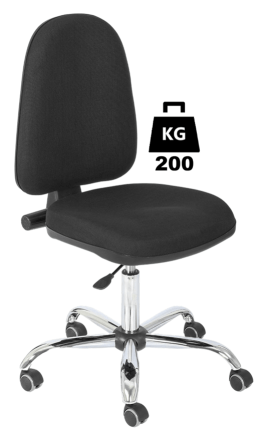 Scaun uz industrial cu husa textila BASIC Heavy Duty WLL=200kg H=480-610mm gri industrial cu roti din cauciuc cu frana la asezare