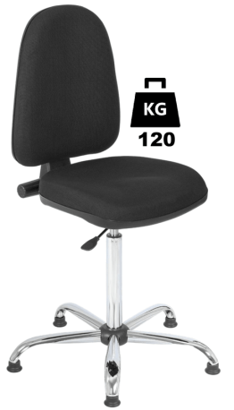 Scaun uz industrial cu husa textila BASIC Standard WLL=120kg H=610-870mm negru industrial cu suport si cotiere reglabile