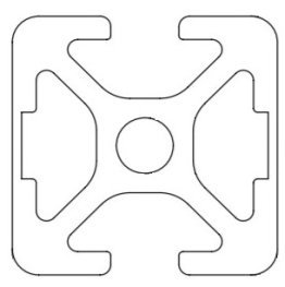 Profil aluminiu compatibil ITEM 20x20 Sistem 20, canal 5, 2 laturi opuse inchise