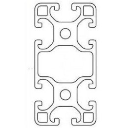 Profil aluminiu compatibil ITEM 40x80 Sistem 40 LIGHT Canal 8, Lungime 3000mm
