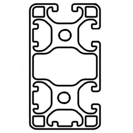 Profil aluminiu compatibil ITEM 40x80 Sistem 40 LIGHT Canal 8, 2 Laturi invecinate inchise