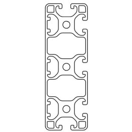 Profil aluminiu compatibil ITEM 40x120 Sistem 40 LIGHT Canal 8, Latura lunga inchisa