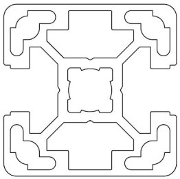Profil aluminiu standard industrial 40x40 Serie 2, Sistem 40 LIGHT Canal 10, 2 laturi paralele inchise