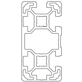 Profil aluminiu standard industrial 40x80 Seria 2, Sistem 40 LIGHT Canal 10, 2 laturi inchise