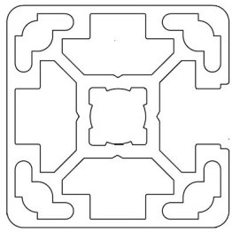 Profil aluminiu standard industrial 40x40 Seria 2, Sistem 40 LIGHT canal 10, 3 laturi inchise