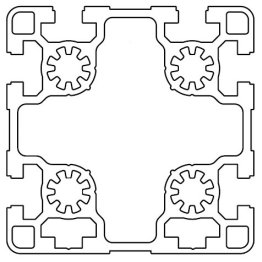 Profil aluminiu standard industrial 90X90 Seria 2, Sistem 45 LIGHT Canal 10, 2 laturi inchise