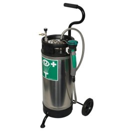 Statie mobila de spalare a ochilor cu rezervor din otel inoxidabil montat pe carucior