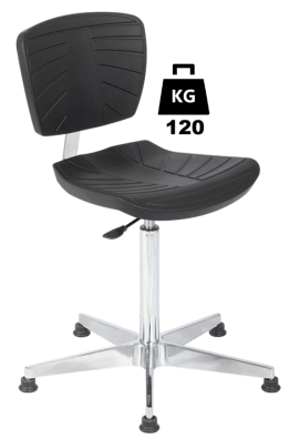 Scaun uz industrial poliuretan COMFORT Standard WLL=120kg H=550-800mm cu suport picioare si cotiere PU