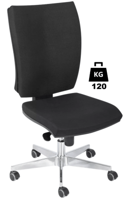 Scaun uz industrial cu husa textila SUPERIOR 1 WLL=120kg H=420-480mm negru industrial cu roti din metal