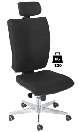 Scaun uz industrial cu husa textila SUPERIOR 2 WLL=120kg H=435-500mm negru industrial cu roti din metal